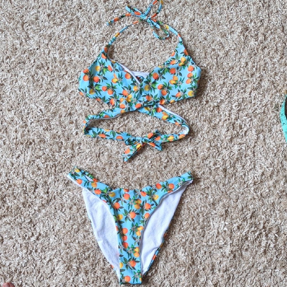 Friut Bikini Set with Halter Top